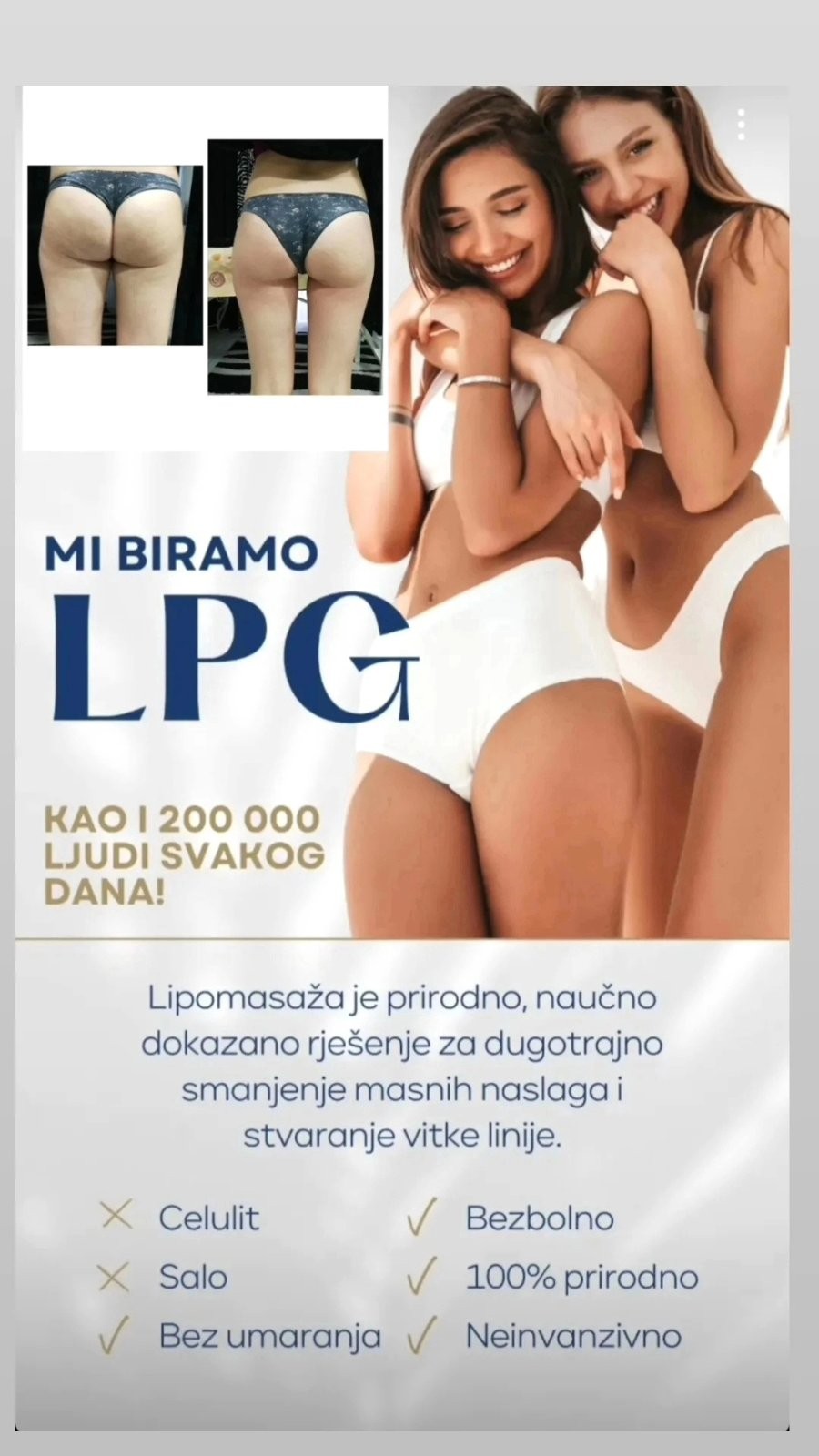 Modni studio Maja #podgorica Tretmani tijela LPG tretman - jedna regija