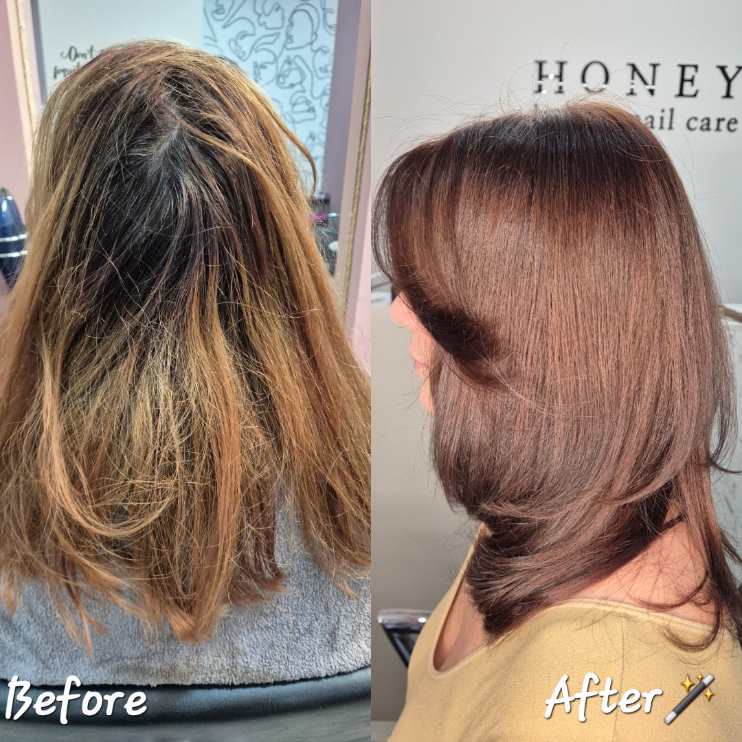 Honey #podgorica Farbanje kose Farbanje cijele dužine - kosa srednje dužine